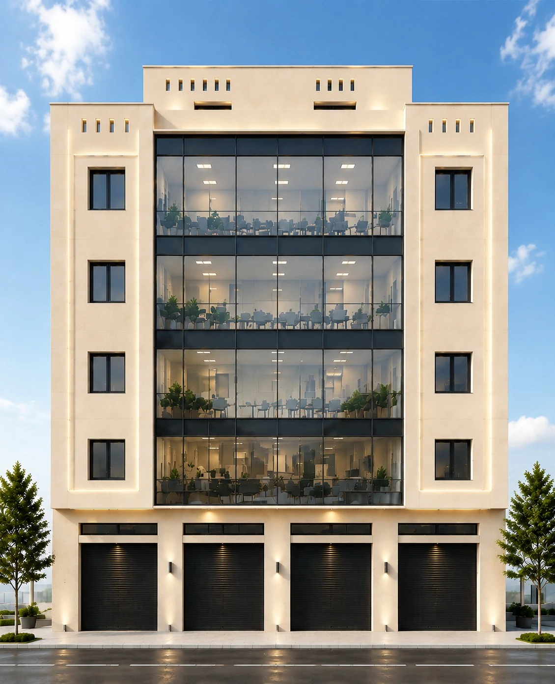 Variante de la façade de l’immeuble contemporain